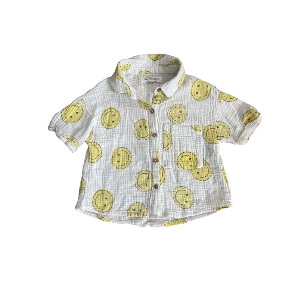 Grayson Threads Smily Face Button Down Kids 6/7 #0345